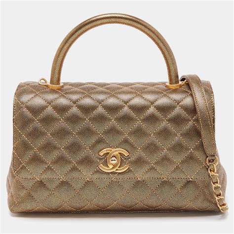 chanel coco handle gold|chanel coco top handle small.